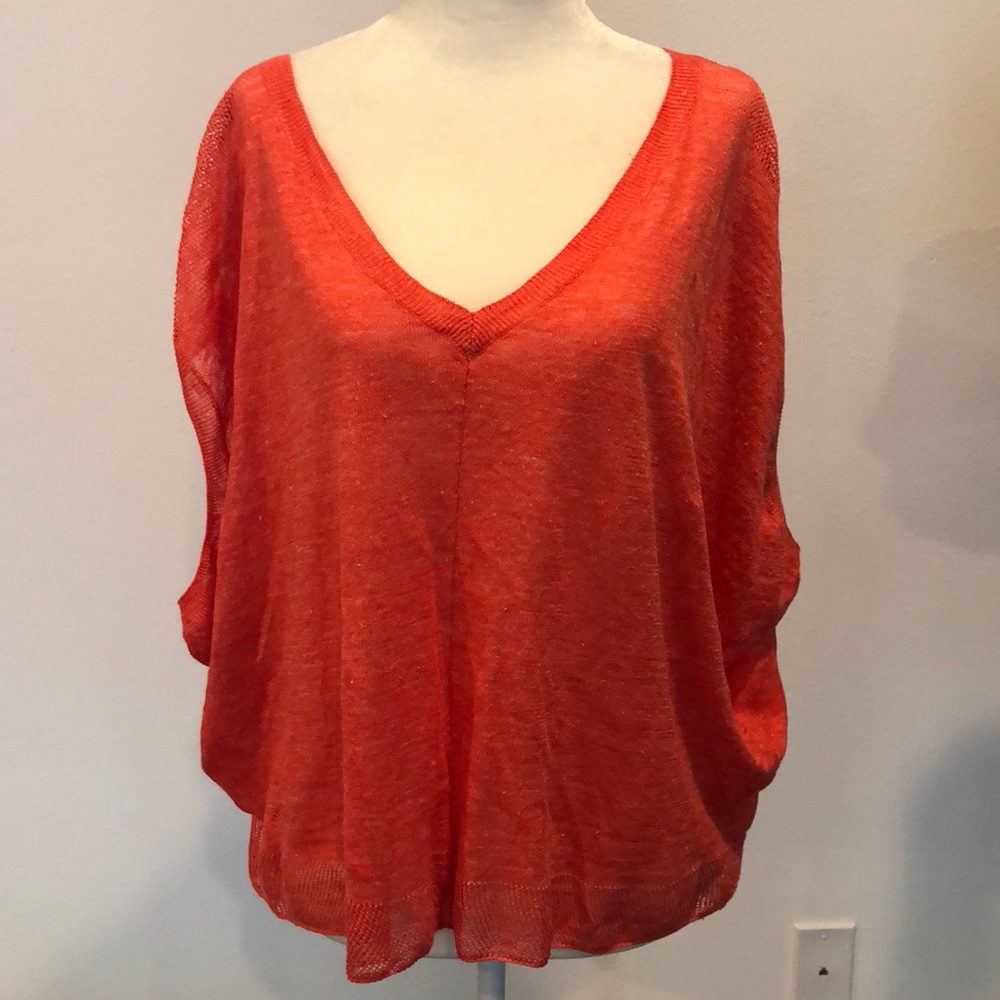 Zadig & Voltaire coral woven top with mesh detail - Picture 1 of 8